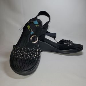 **NWT** Skechers Cali Rumblers Size 9.5 Black Wedge Heel Comfort Memory Foam